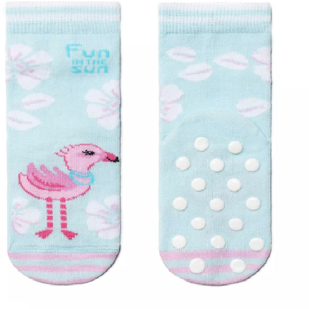 Носки дет. 14 Фламинго бледно-бирюзовый /антискользящие носки детские/conte 7с-54сп