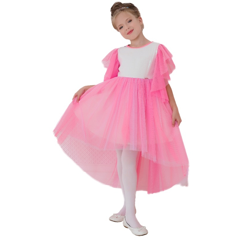 Платье к/р 122 Пинки-Пай верх пайетки розовый/сирень 1636