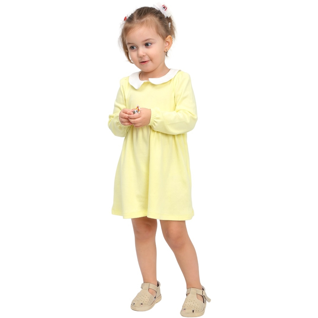 Платье д/р 116 "Малышка-2" с воротничком светло-жёлтый ПЛ-685/2