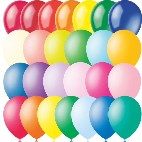 Воздушные шары "Ассорти" (12" 30 см, 100 шт, латекс)