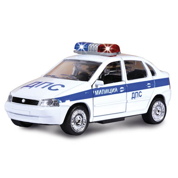 МАШИНА "ТЕХНОПАРК" МЕТАЛЛ ИНЕРЦ ЛАДА-КАЛИНА ДПС 12,5СМ, СВЕТ+ЗВУК, ОТКРЫВ. ДВЕРИ В КОР. в кор.2*24шт СТ1049WВ10