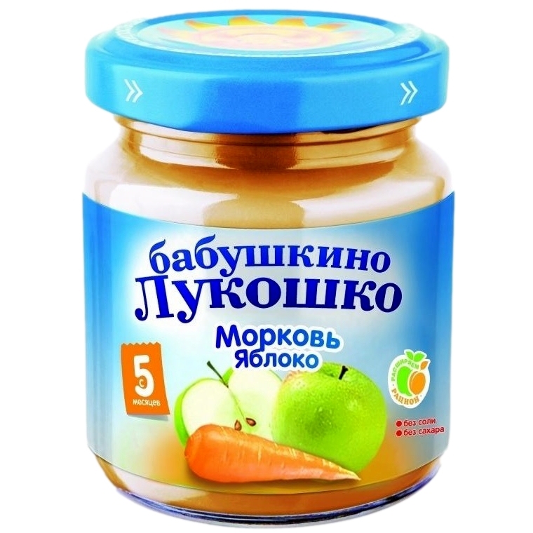Пюре "Бабушкино лукошко" мороковь-яблоко (100 г.)