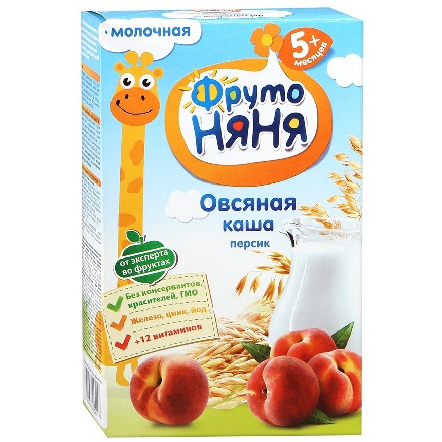Каша молочная "Фрутоняня" овсянка-персик (200 г.)