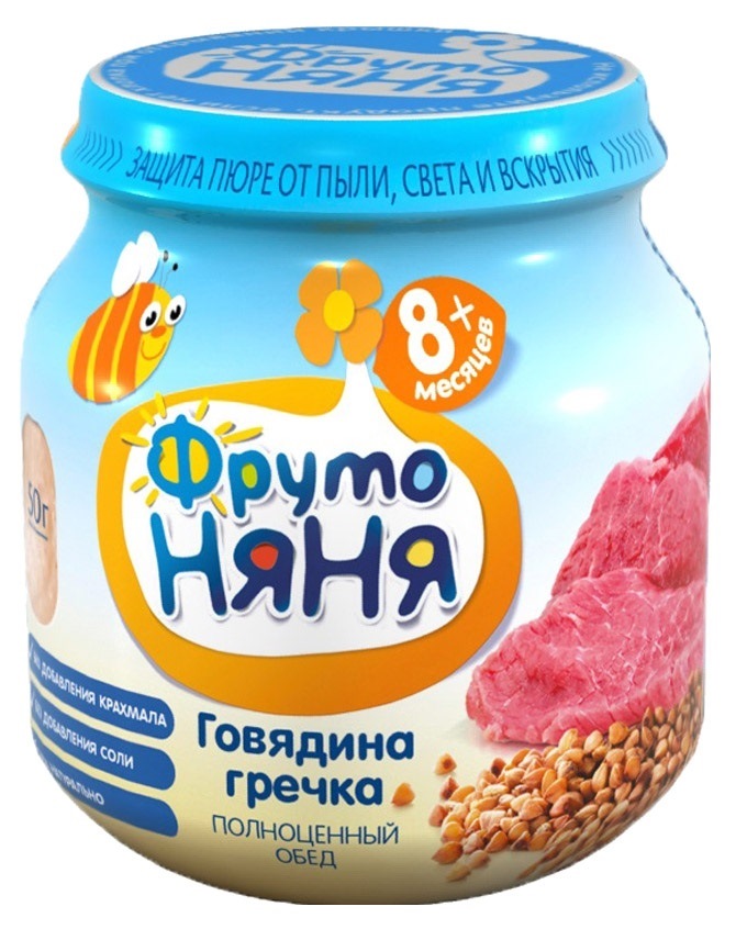 Пюре "Фрутоняня" говядина гречка морковь (100 г.)