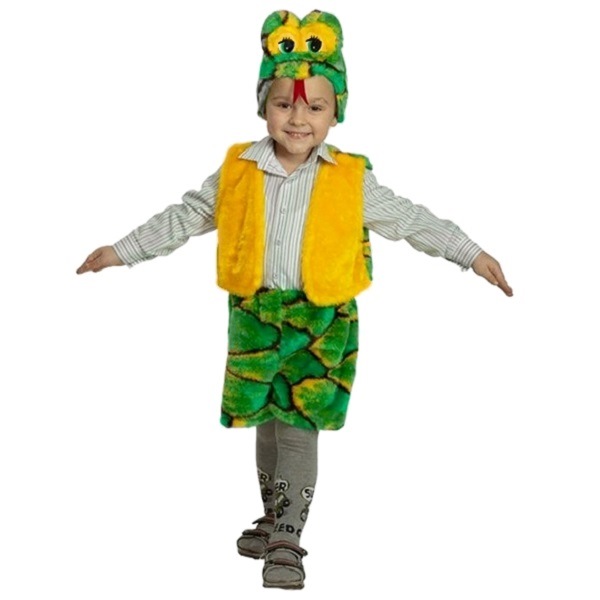 Карнавальный костюм д/м "Змейчик" (маска, жилет, шорты) премьер-мех р. 30-32
