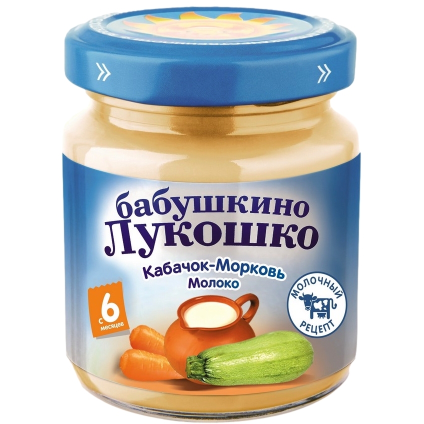 Пюре "Бабушкино лукошко" кабачок-морковь-молоко (100 г.)