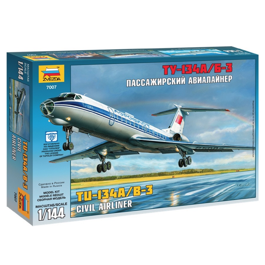 Сборная модель "Пассажирский авиалайнер ТУ-134"
