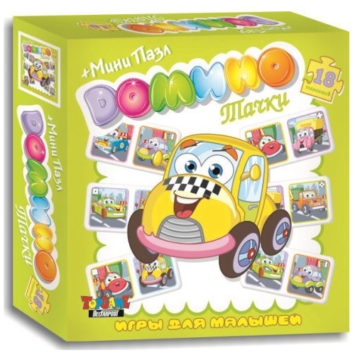 Домино+мини пазл "Тачки" (18 эл.)
