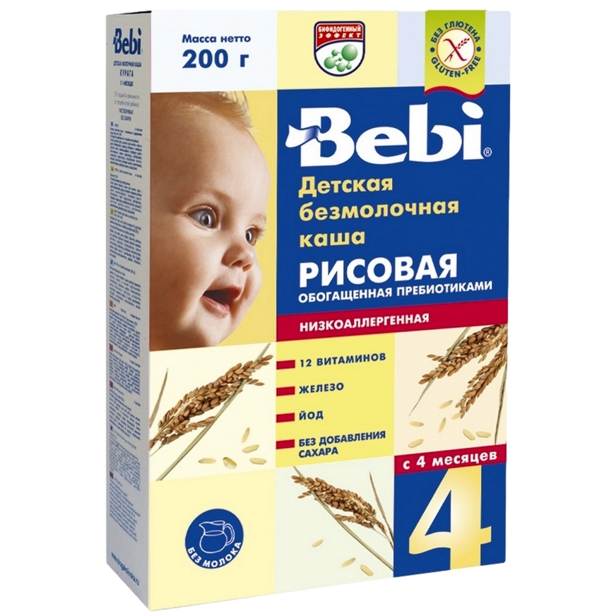 Каша безмолочная "Беби" рис с пребиотиками (200 г.)