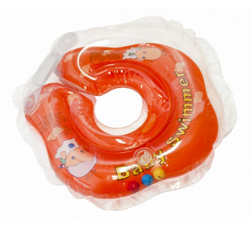 Круг для купания (с погремушкой, 3-12 кг, оранжевый)