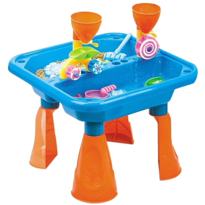 Стол для игр с песком и водой hualian toys "водяные мельницы" (в комплекте набор для песка из 18 предметов, 48*48*h36)