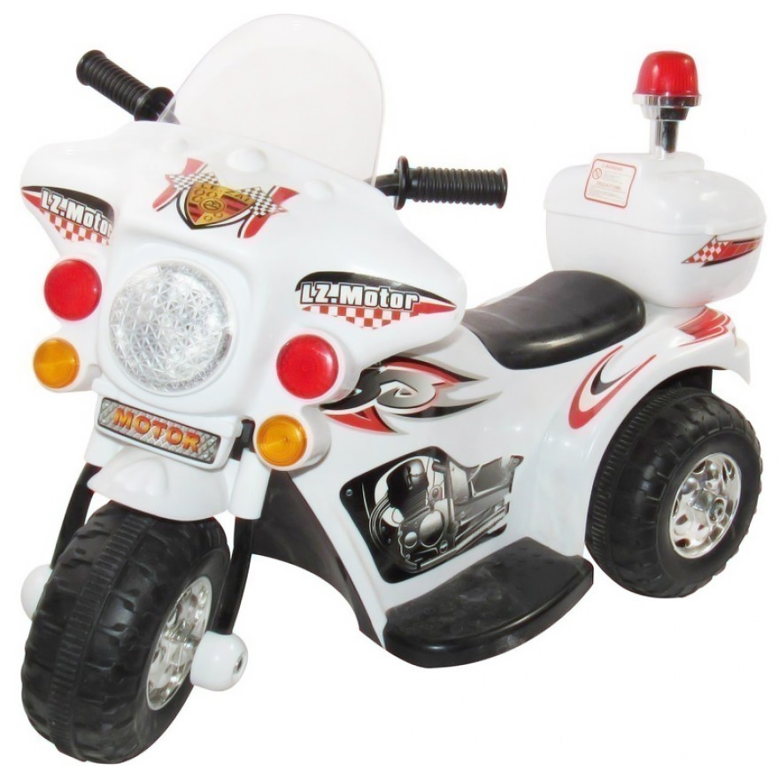 Мотоцикл Jinjianfeng от 3-8 лет (белый, 82х37х53 см, 6V)