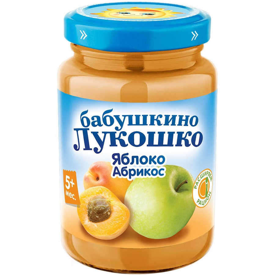 Пюре "Бабушкино лукошко" яблоко-абрикос (200 г.)