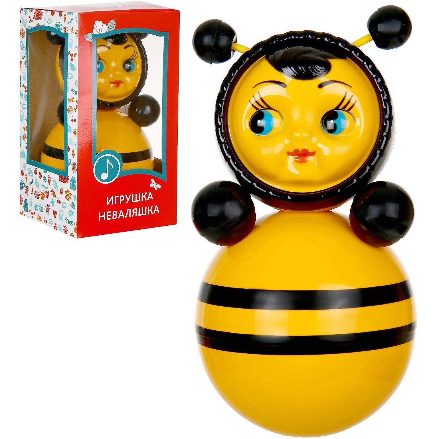 Неваляшка-игрушка 22 см. "пчелка" в упаковке, арт. 6с-011