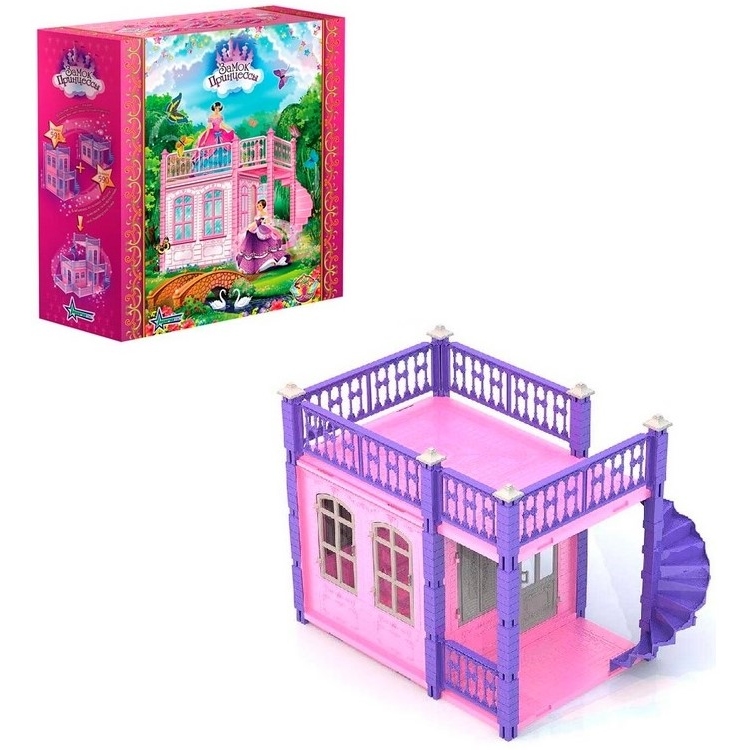 Домик для кукол "Замок принцессы" (1 этаж, розовый) 590/2