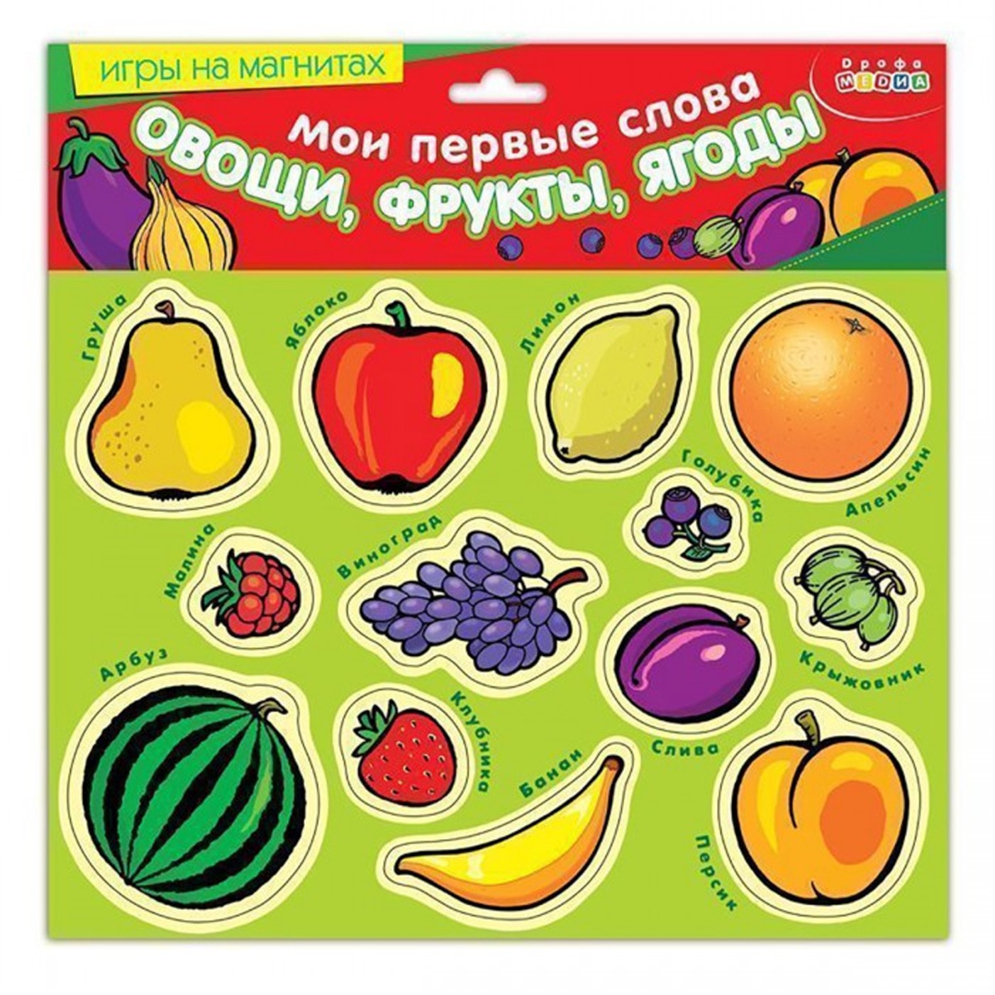Магнитная игра "Мои первые слова. Овощи, фрукты, ягоды"