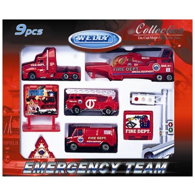 Игровой набор "Велли" Служба спасения пожарная команда (9 шт)