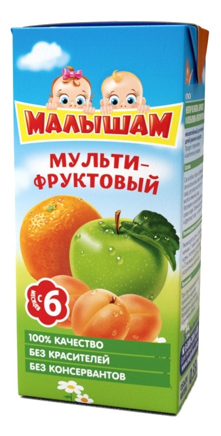 Сок "Фрутоняня малышам" яблок-абрикос-апельсин (330 мл.)