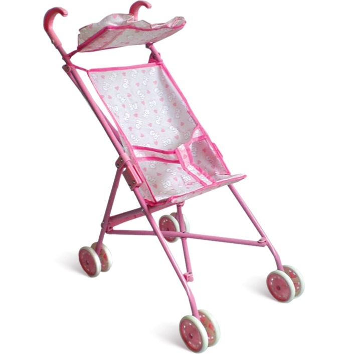 1toy коляска для кукол, мет.каркас, 39,5х27,5х55см, роз.
