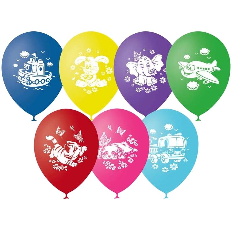 Воздушные шары "Детская тематика" (12" 30 см, 5 шт, латекс)