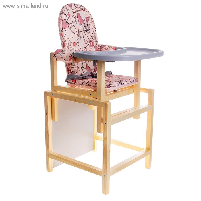 Стул-стол для кормления Вилт пластиковая столешница (розовый, 50х50х100 см)