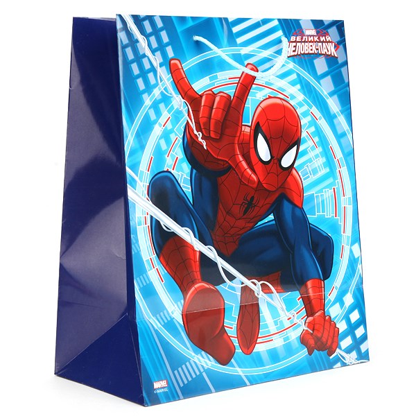 Пакет подарочный "Человек-паук" (13x17x7 см)