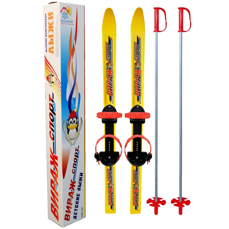 Лыжи детские "Вираж-спорт" с палками (пластик, 100 см)