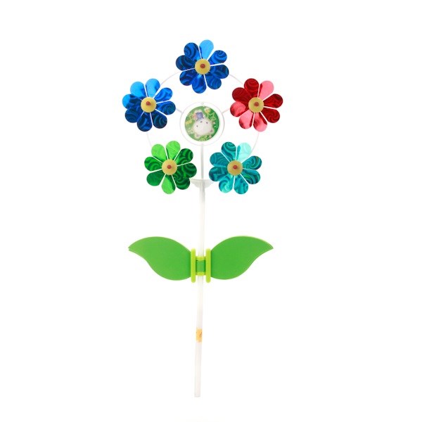 Вертушка-флюгер на палочке цветы, цвет в ассорт. в пак. 43*17*2см в кор.4*102шт.