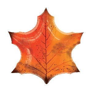 A фигура кленовый лист оранжевый 64см x 64см шар фольгированный