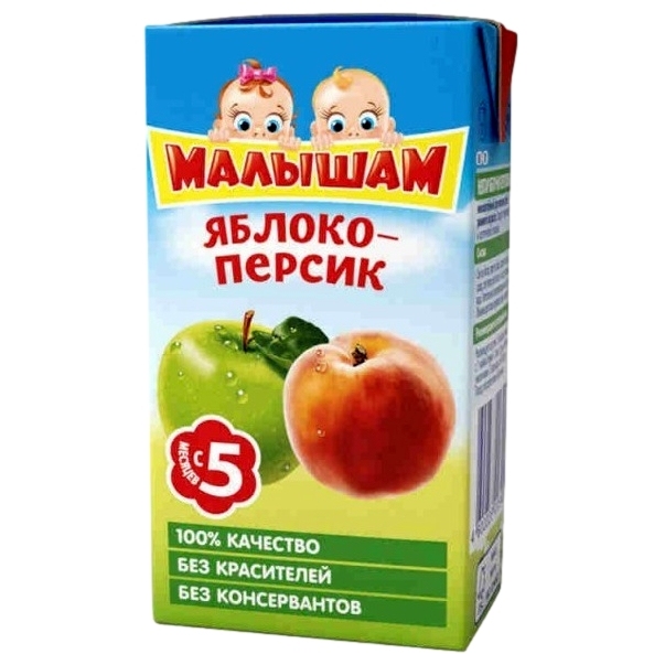 Сок "Фрутоняня малышам" яблоко-персик (125 мл.)