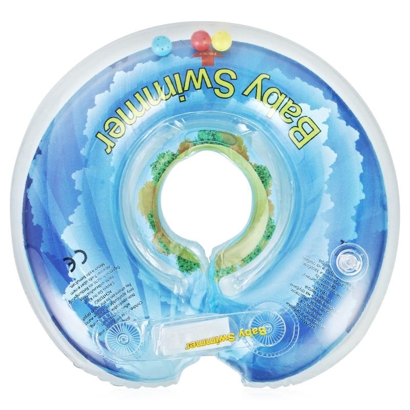 Круг для купания Baby Swimmer (6-36 кг, голубой полуцвет, внутри погремушка)