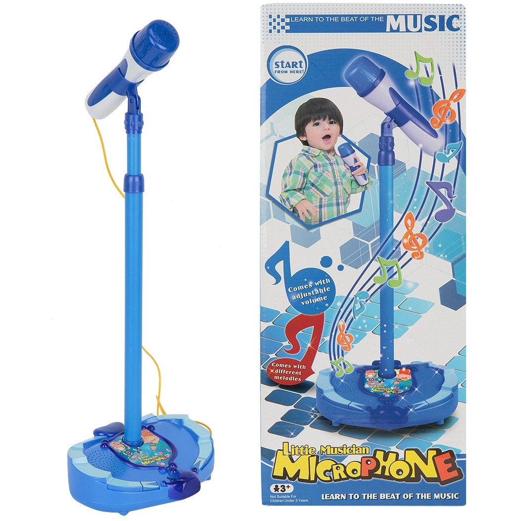 Микрофон на стойке (синий, регулировка высоты 45-90 см)