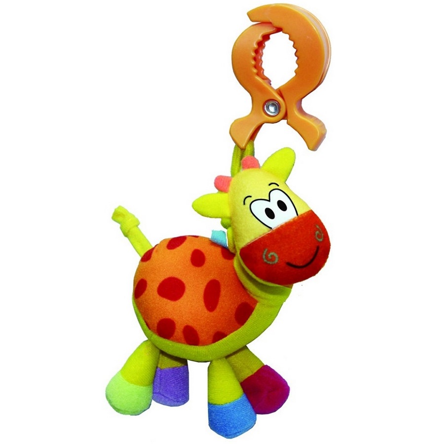 Biba toys развивающая игрушка-подвеска на клипсе"жираф" 42*28*37,5 см (в кор.48 шт.) 