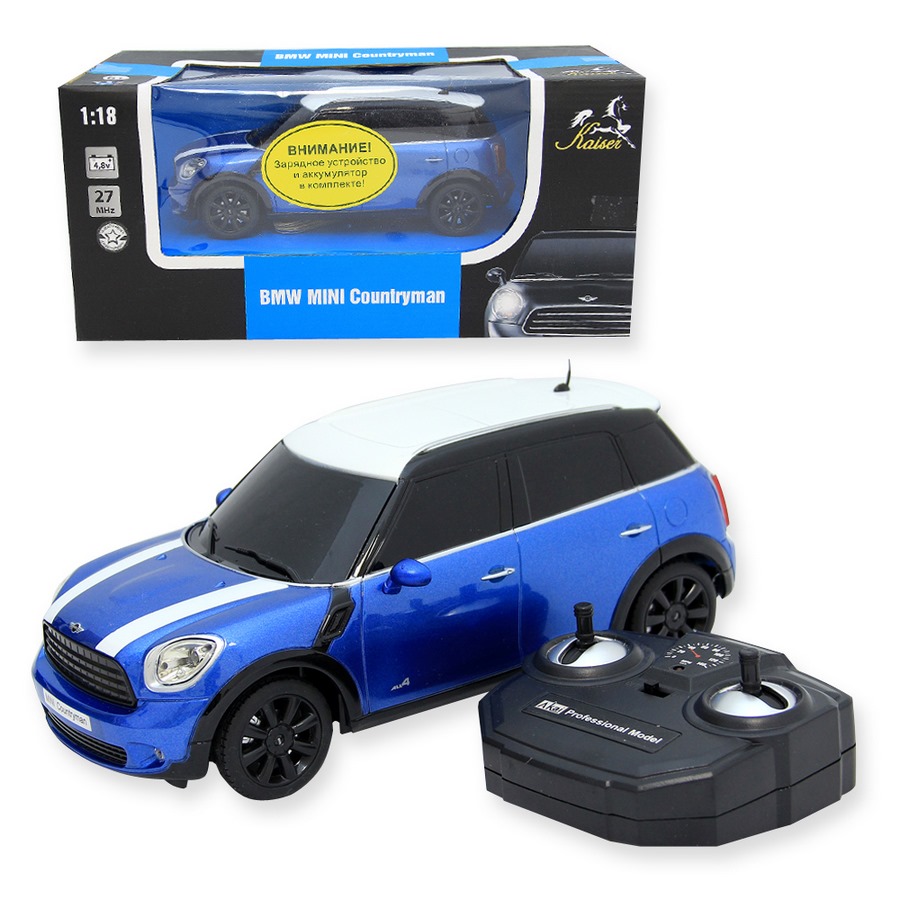 Машина BMW MINI Countryman с пультом (аккумулятор, свет, голубой) 29997