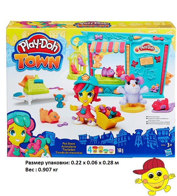 Набор Play-Doh "Город магазинчик домашних питомцев" (пластилин, 4 баночки, 168 г)