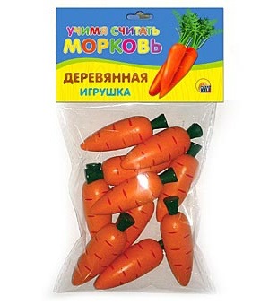 Деревянная игрушка "Учимся считать" Морковь