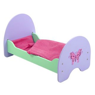 Мебель для кукол "Кроватка" Бабочка (деревянная 50 см)