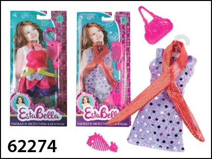 Платье и аксессуары для куклы 62274