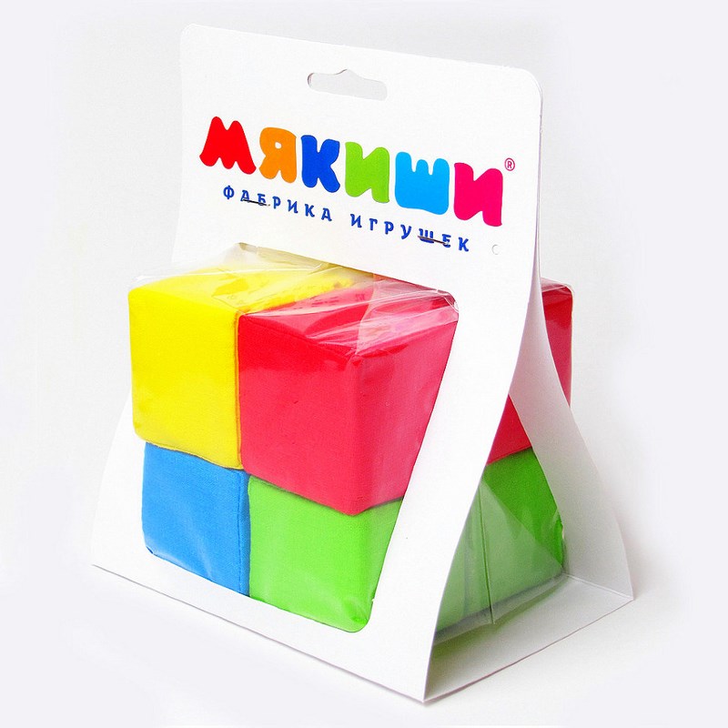 Мякиши Игрушка Кубики 4 цвета 332