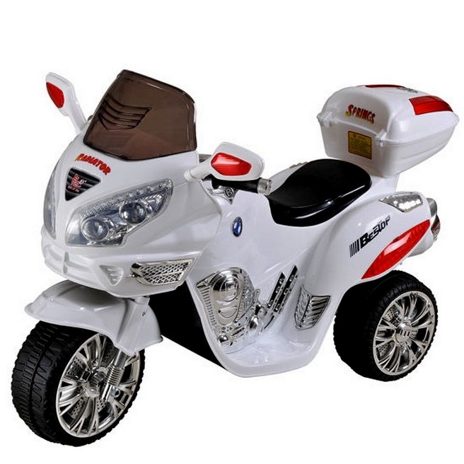 Электромотоцикл RiverToys Moto HJ 9888 от 2 лет (свет, звук, белый, до 35 кг)
