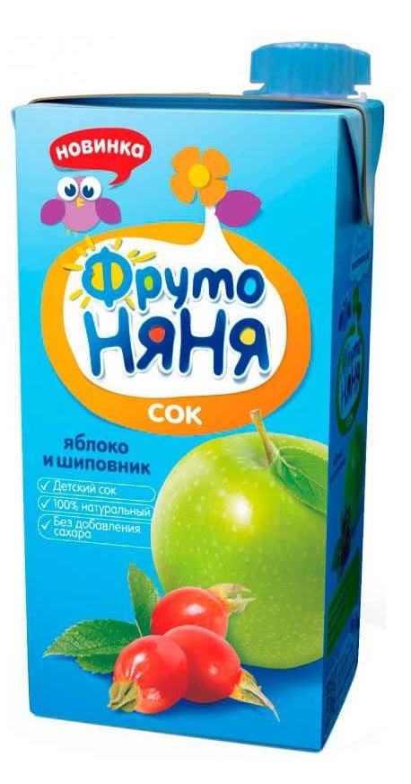 Сок "Фрутоняня" яблоко-шиповник (500 мл.)