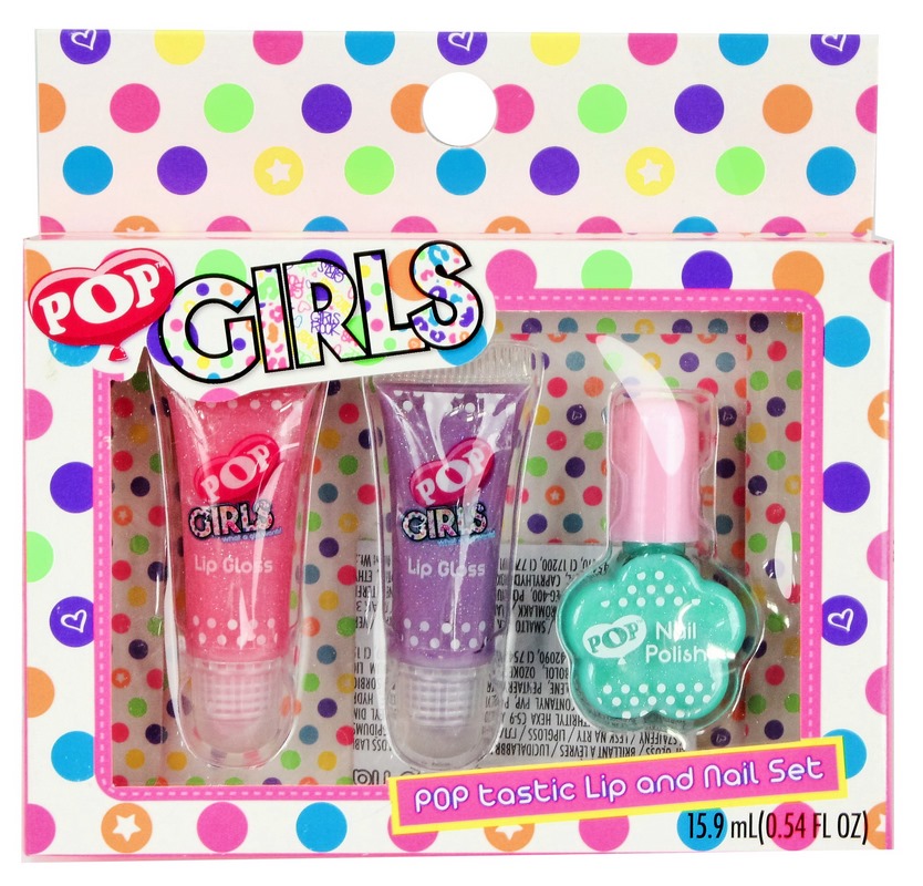 Набор косметики Pop Girls (2 блеска для губ, лак для ногтей)