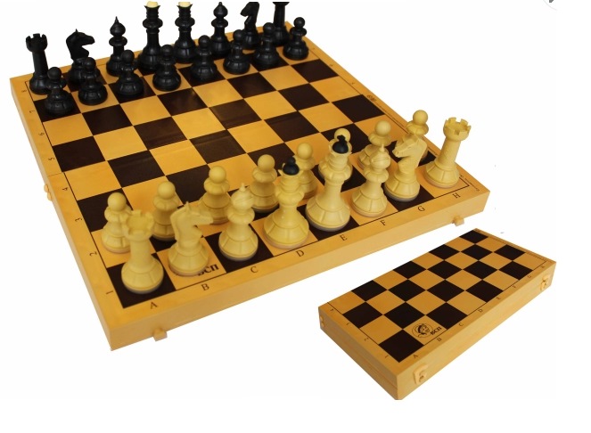 Шахматы обиходные 2 в 1 (шашки, высота короля 71 мм, 30х30 см)