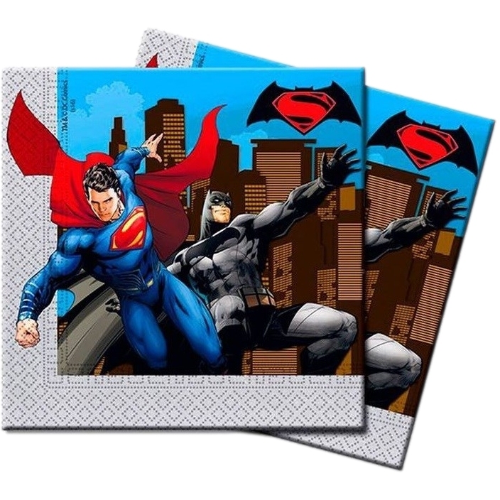 Салфетки "Бэтмен против супермена" (33х33 см, 20 шт)