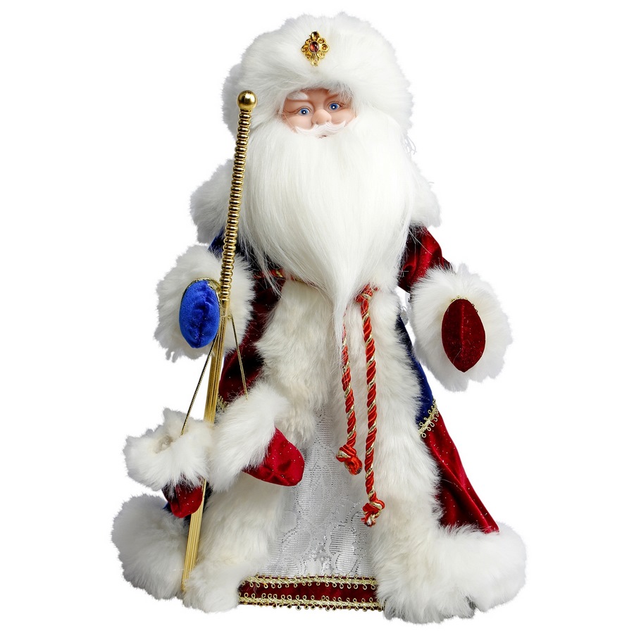 Дед мороз боярский 40 см, мех., муз., песня "в лесу родилась елочка", элементы питания не входят в комплект
