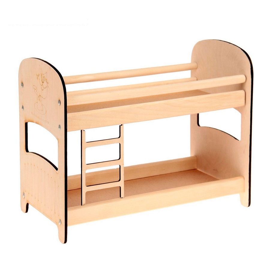 Мебель для кукол кровать двухъярусная "Классик 3" КР2