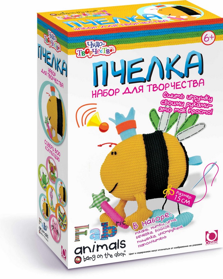 Чудо-тв. fabric animals™ сшей игрушку "пчелка" арт. 00738 