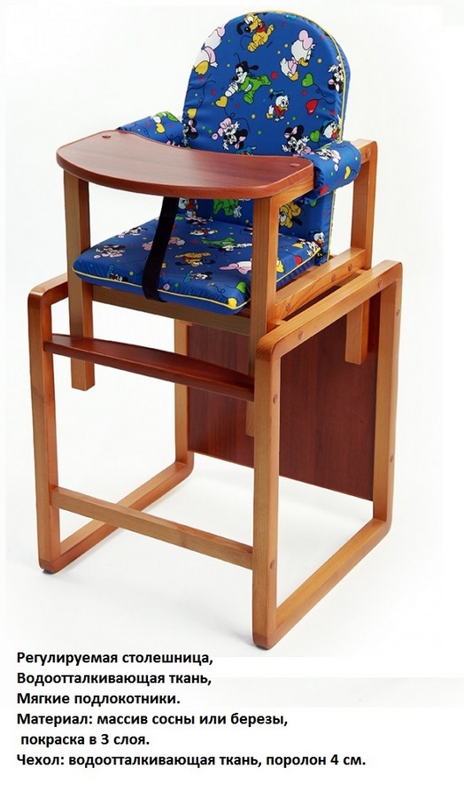 Стул-стол для кормления Вилт "Малыш" (синий, 50х50х100 см)