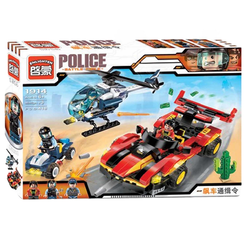 Конструктор Brick "Машина, вертолёт полиция" (405 дет.)