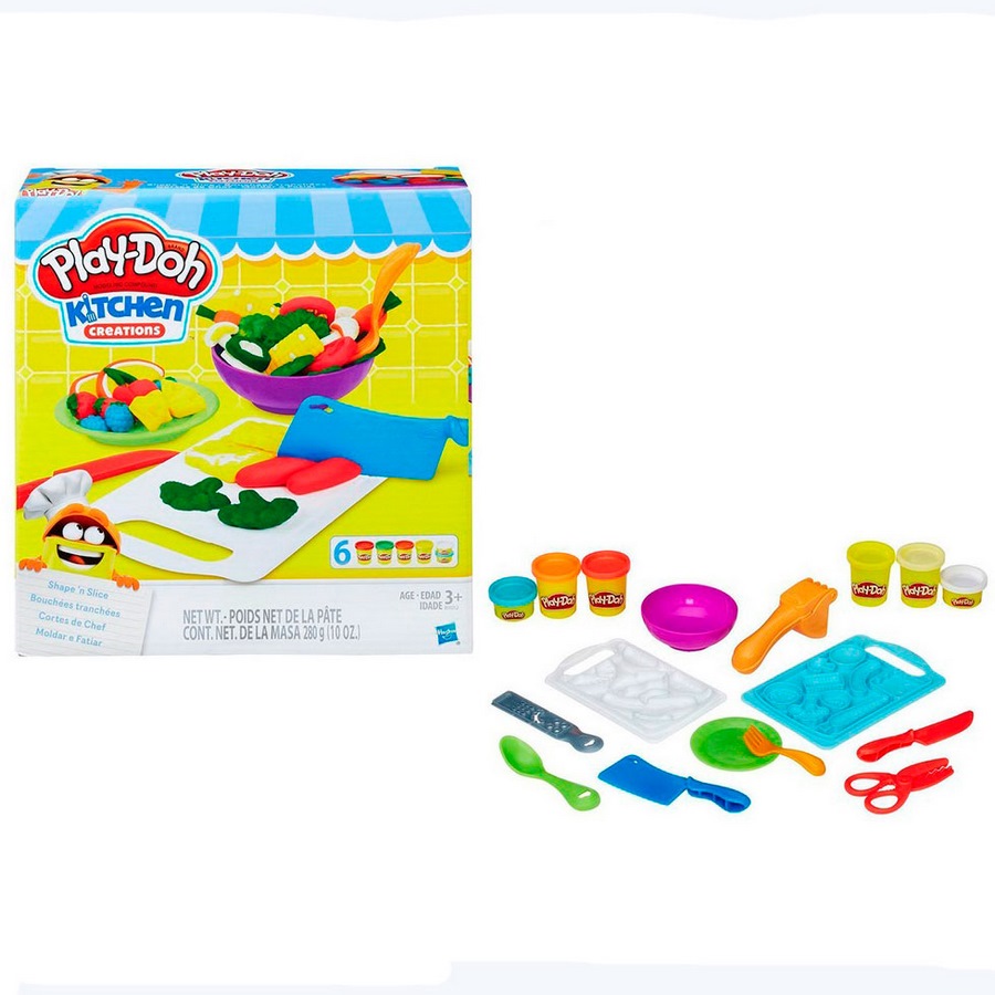 Набор Play-Doh "Приготовь и нарежь на дольки" (пластилин, 6 баночек, 280 г)